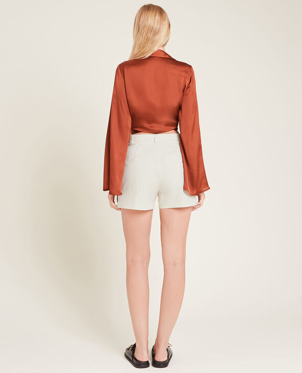 Short en toile taille haute blanc - Pimkie