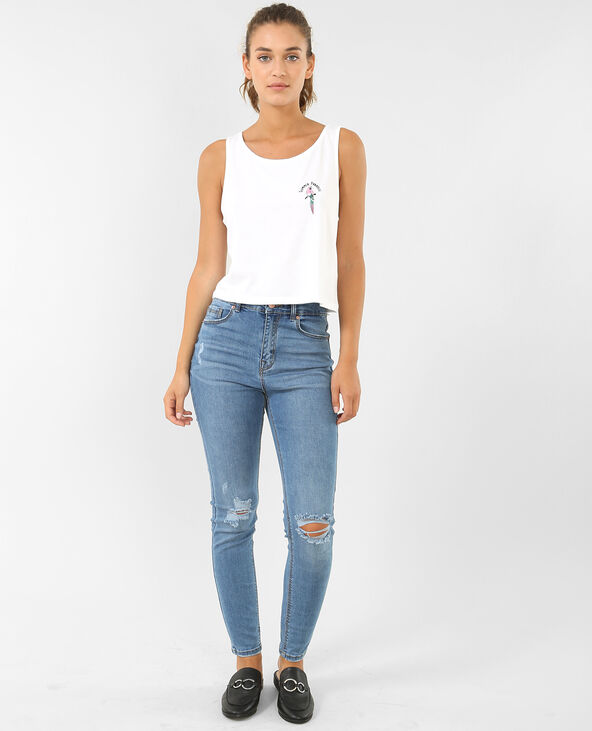 Cropped top imprimé blanc - Pimkie