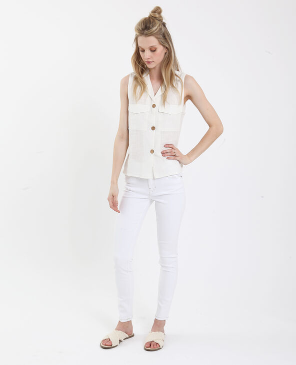 Chemisier sans manches blanc - Pimkie