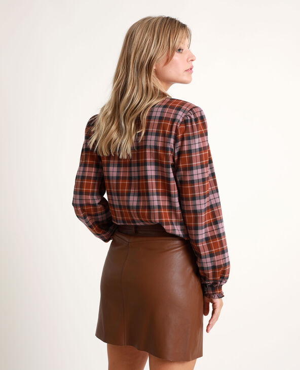Chemise à carreaux marron - Pimkie