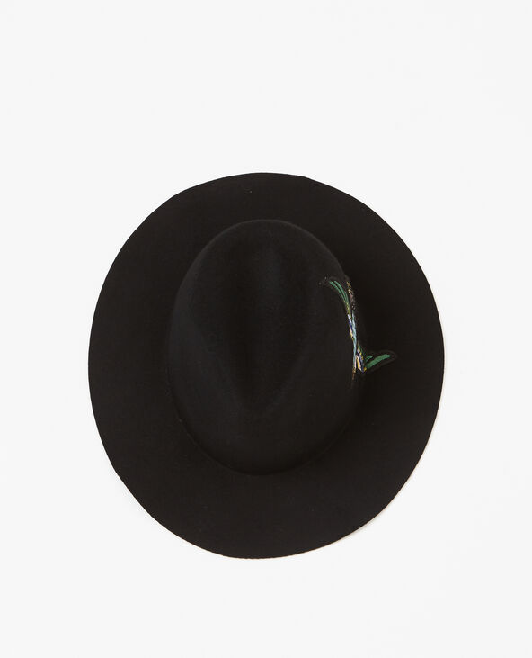 Fedora à patch brodé noir - Pimkie