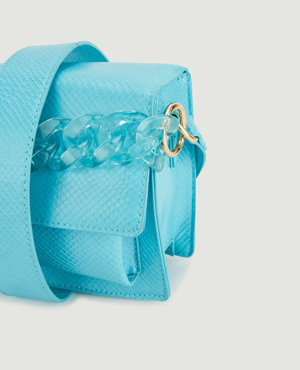 Sac boxy poignée chaînette bleu - Pimkie