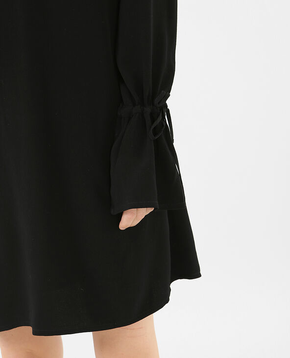 Robe manches volant noir - Pimkie