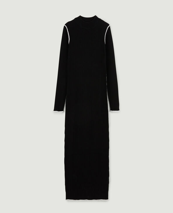 Robe longue maille côtelée noir - Pimkie