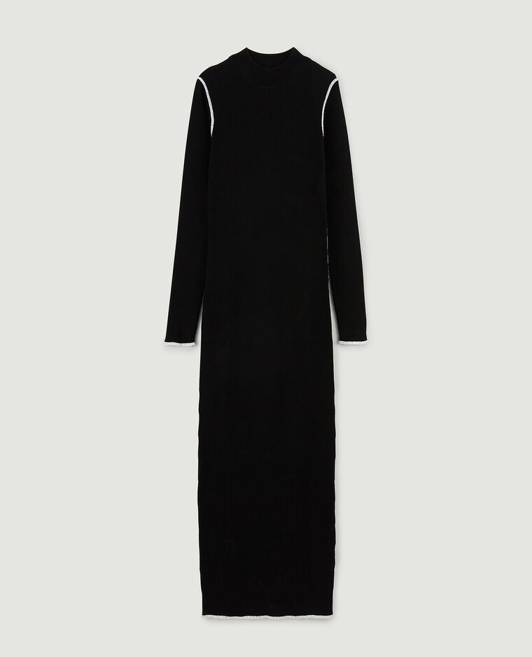 Robe longue maille côtelée noir - Pimkie