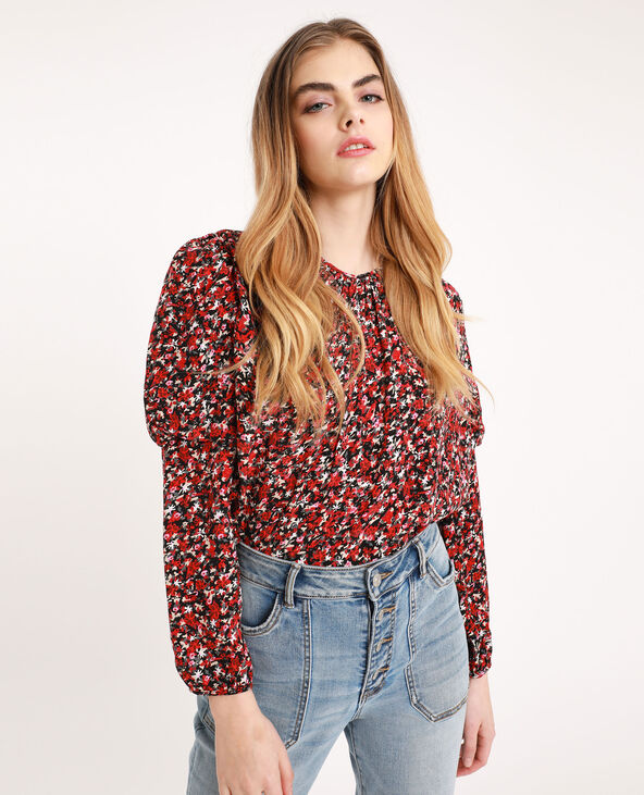 Blouse à fleurs noir - Pimkie