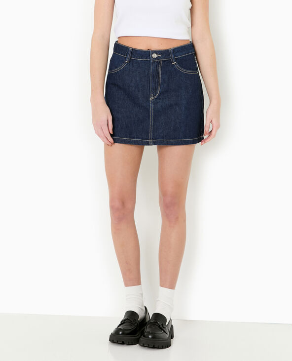 Mini-jupe en jean bleu - Pimkie