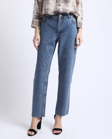 Jean droit mid waist bleu - Pimkie