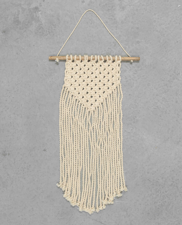 Mini tapisserie murale macramé blanc - Pimkie