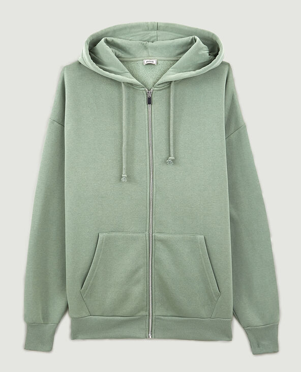 Gilet zippé vert de gris - Pimkie