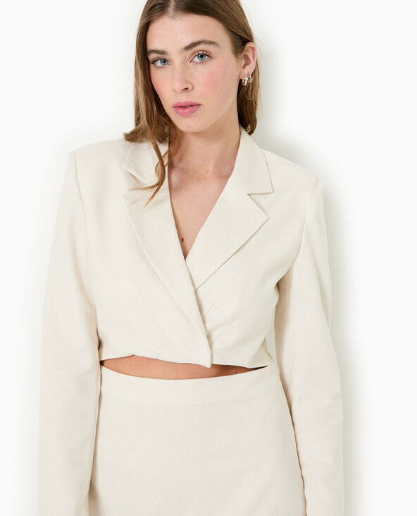 Robe blazer avec ouverture taille blanc - Pimkie