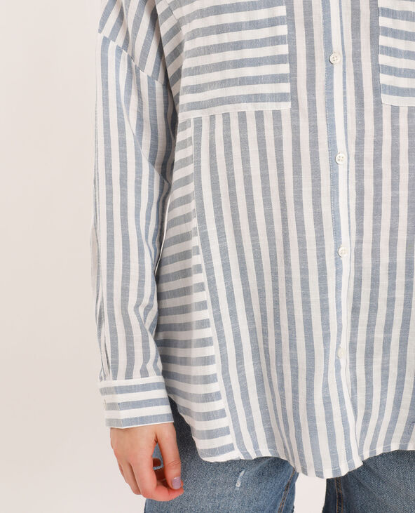 Chemise oversized à rayures bleu clair - Pimkie