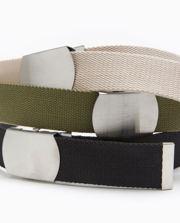 Ceinture en canvas avec boucle métallique beige - Pimkie