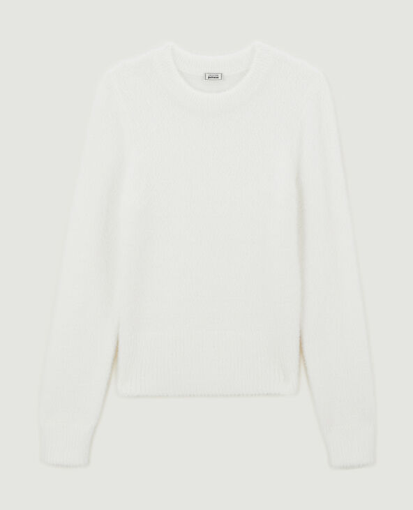 Pull en maille poilue et extensible blanc - Pimkie