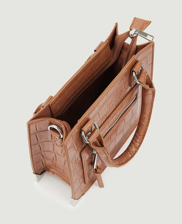 Sac boxy effet croco avec chaîne camel - Pimkie