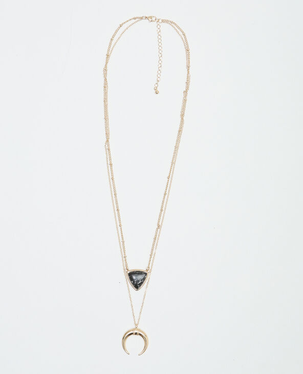 Collier sautoir 2 rangs doré - Pimkie