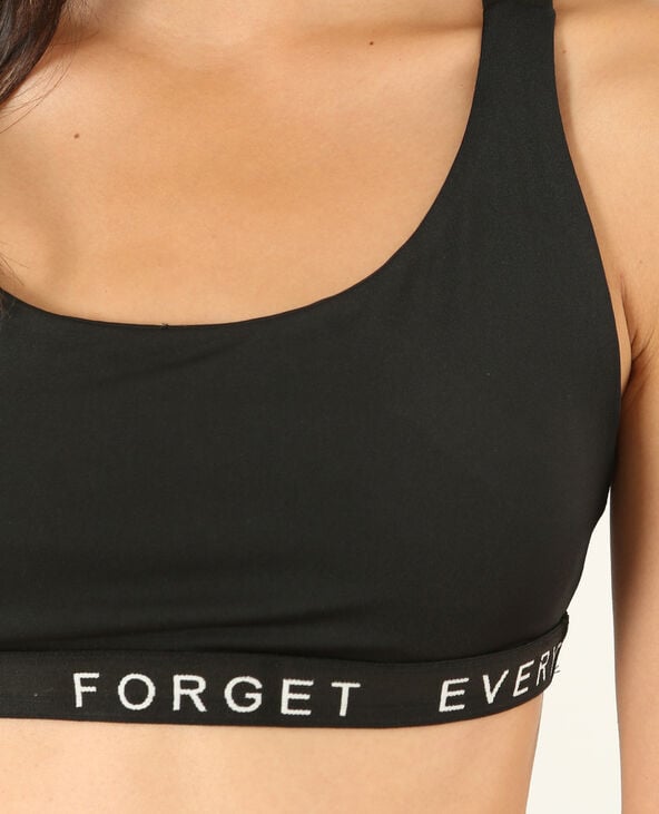 Brassière de sport dos croisé noir - Pimkie
