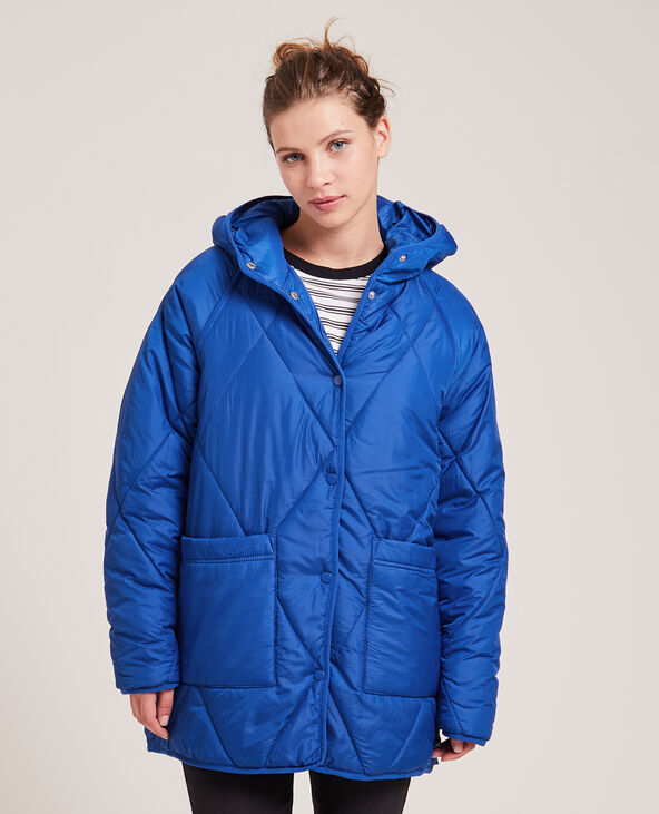 Veste matelassée avec capuche bleu électrique - Pimkie