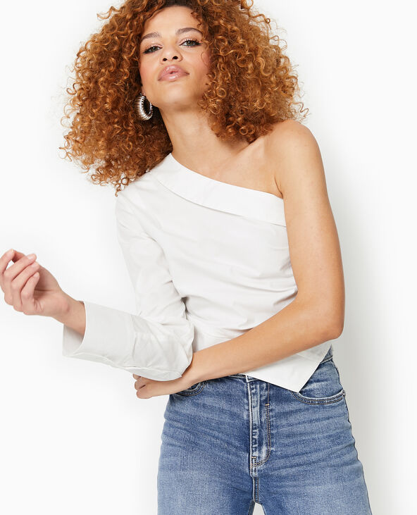 Top chemise asymétrique one shoulder blanc - Pimkie