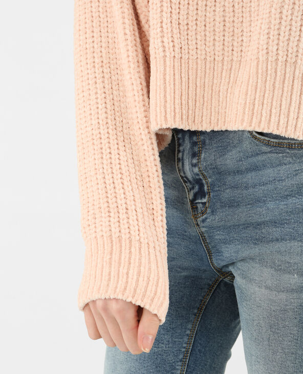 Pull en maille chenille rose clair - Pimkie