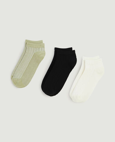 Lot de 3 socquettes vert kaki - Pimkie
