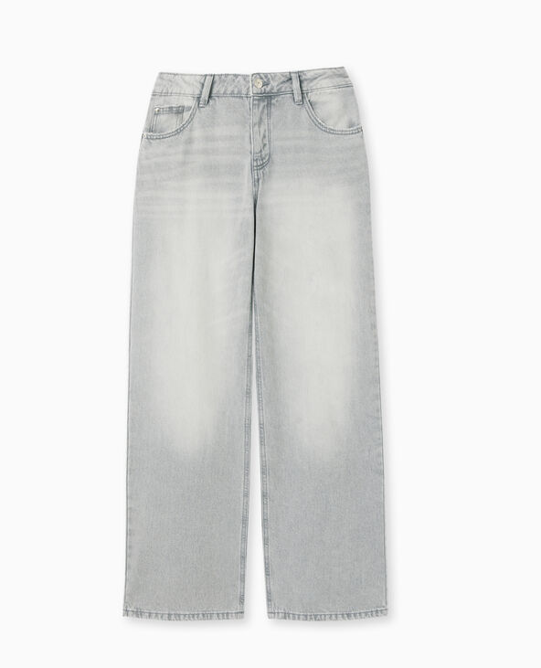 Jean wide taille basse blanc - Pimkie