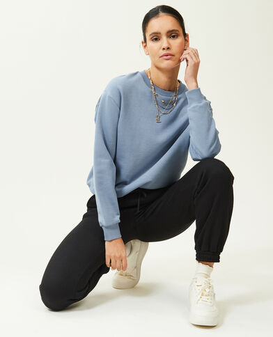 Sweat col rond bleu - Pimkie