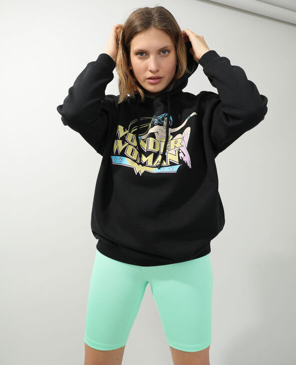 Sweat molleton à capuche Wonder Woman noir - Pimkie