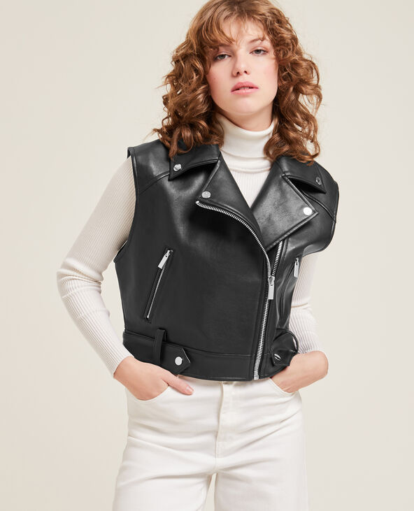 Blouson biker sans manches