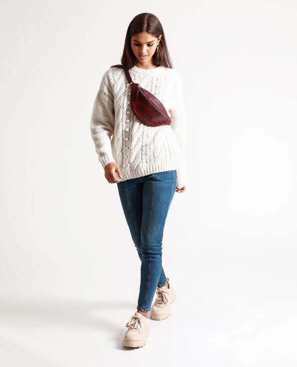 Pull torsadé blanc - Pimkie