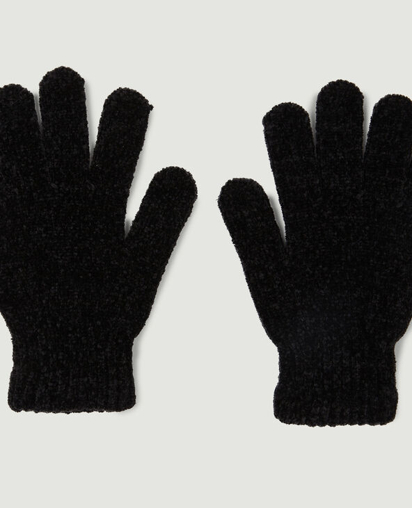 Paire de gants maille chenille noir - Pimkie