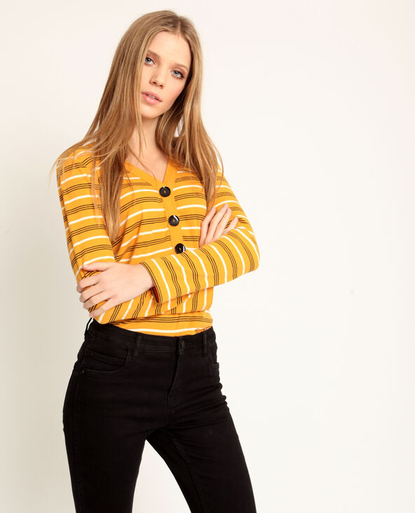 T-shirt rayé jaune ocre - Pimkie