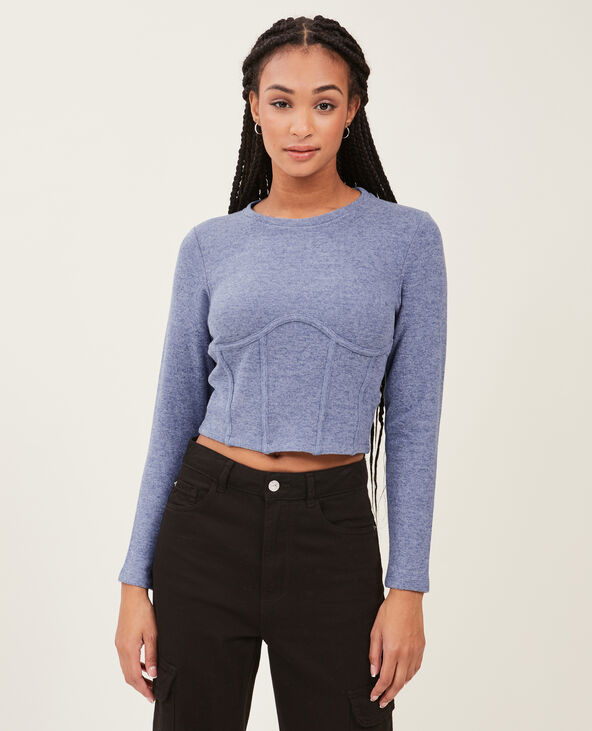 Pull façon corset bleu - Pimkie