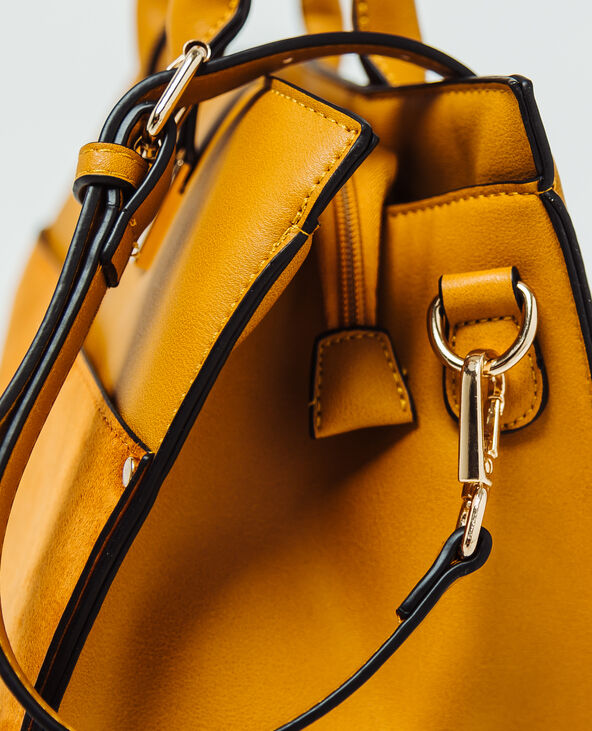 Sac cabas en faux cuir jaune - Pimkie