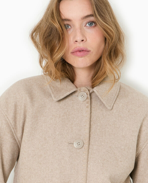 Manteau court avec coutures fantaisies beige - Pimkie