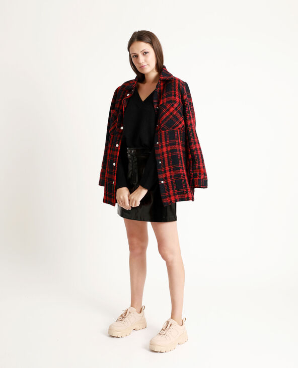 Veste femme carreaux new arrivals rouge et noir