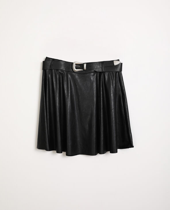 Jupette en simili cuir noir - Pimkie