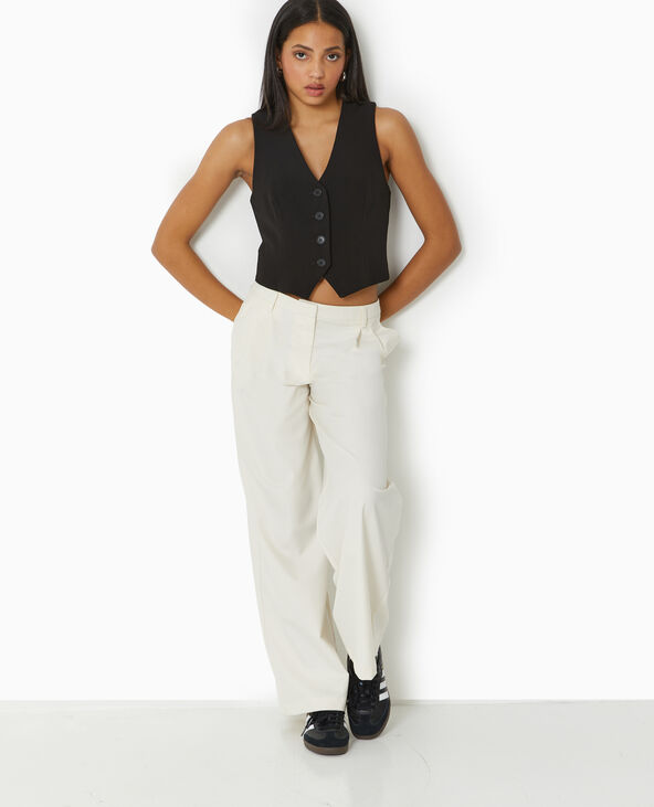 Pantalon city large et droit blanc - Pimkie