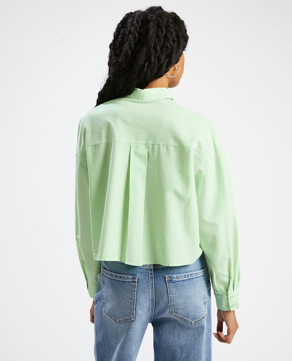 Chemise cropped vert anis - Pimkie