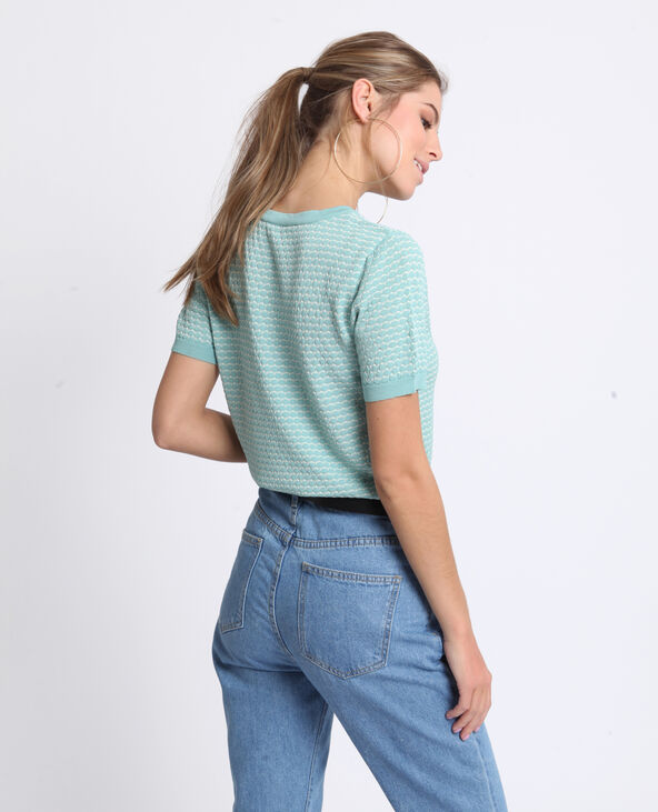 Top nid d'abeille vert de gris - Pimkie