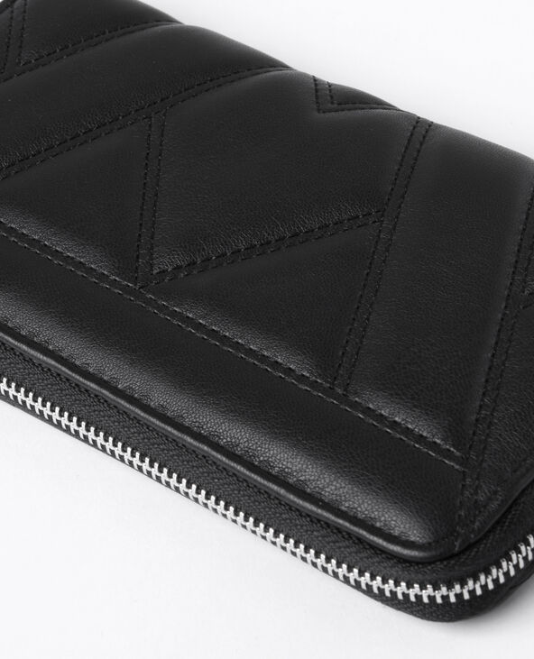 Portefeuille compagnon matelassé noir - Pimkie