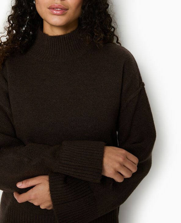 Pull col montant manches larges marron - Pimkie
