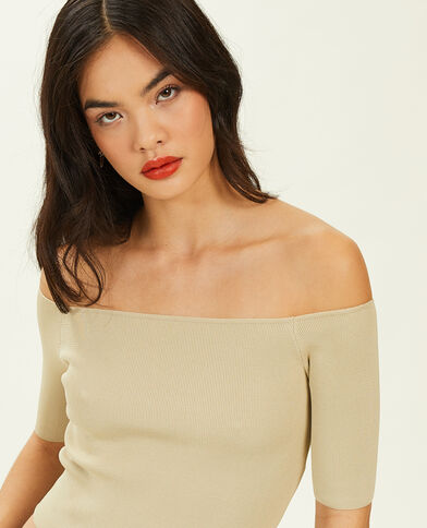 Top encolure Bardot sable - Pimkie