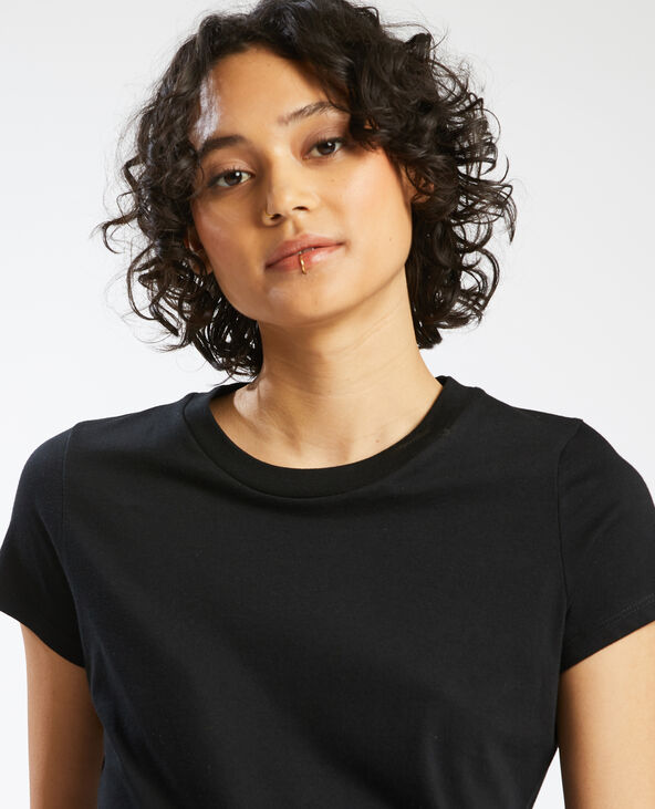 T-shirt basique col rond noir - Pimkie