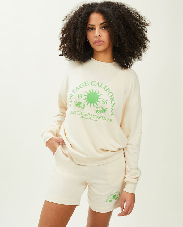 Sweat col rond beige - Pimkie