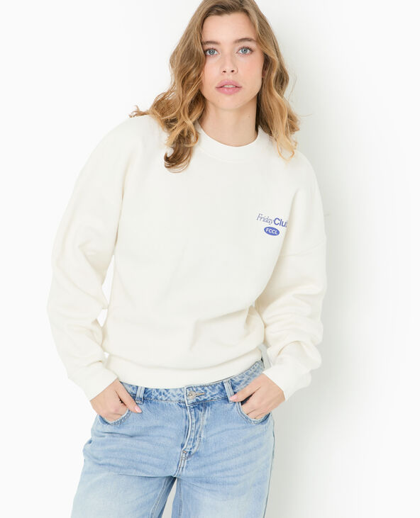 Sweat oversize avec print poitrine et dos blanc - Pimkie