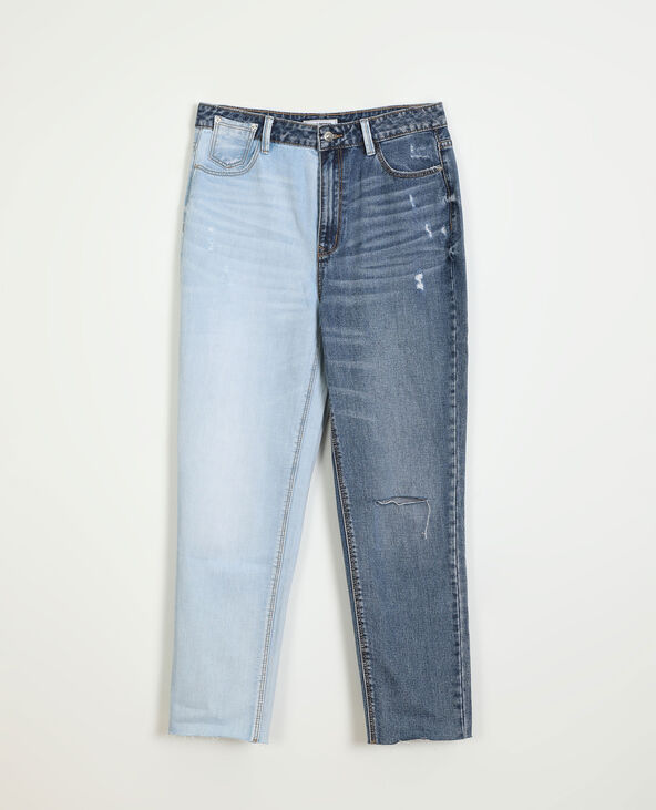 Jean straight bicolore bleu - Pimkie