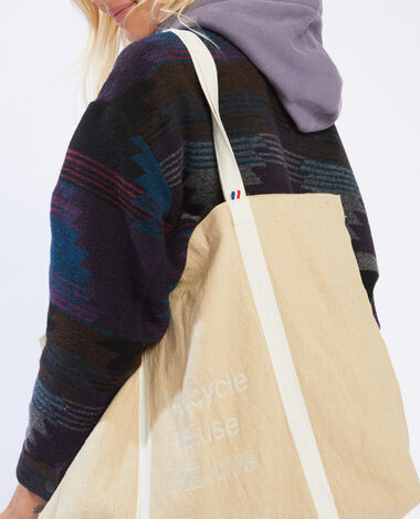 Grand tote bag 100% recyclé taupe - Pimkie