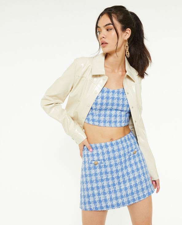 Jupe-short en tweed bleu - Pimkie