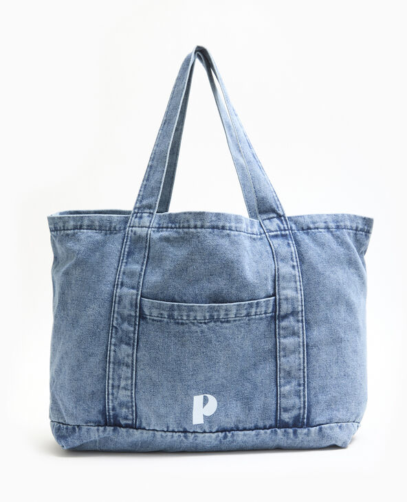 Grand cabas en jean bleu - Pimkie